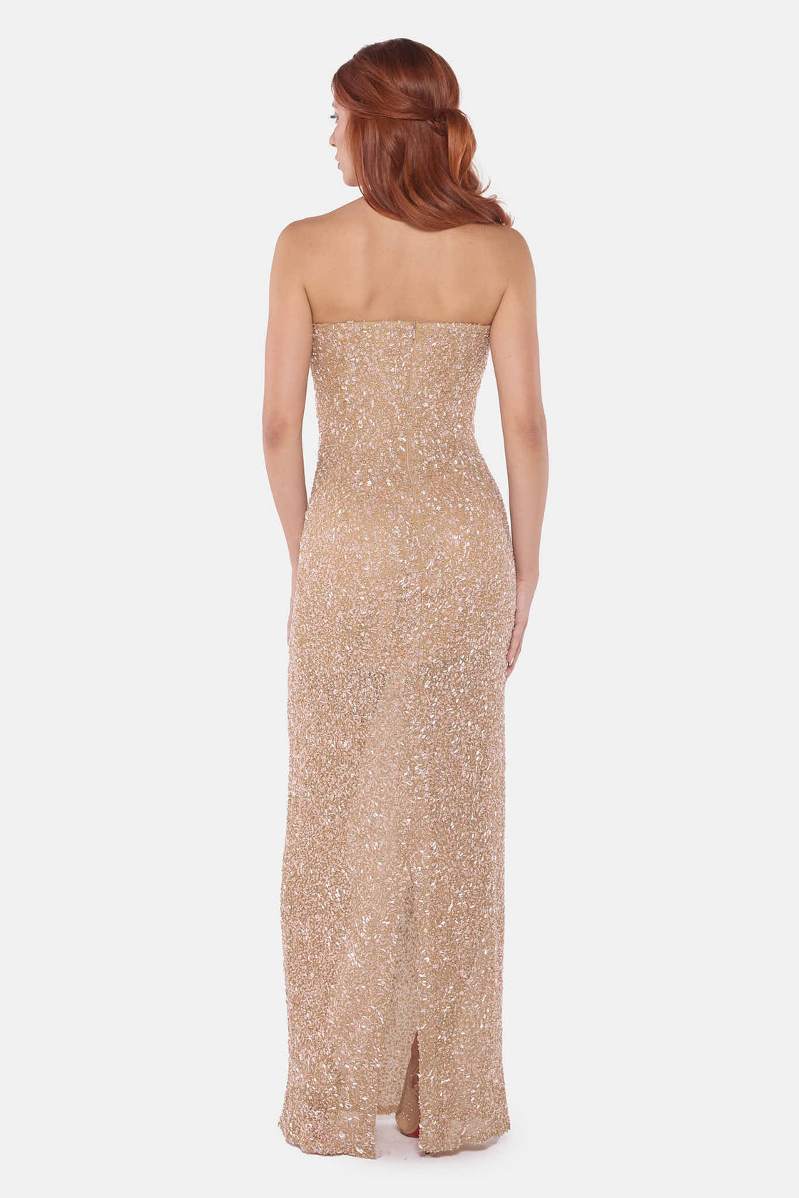Champagne Sequin Corset Gown