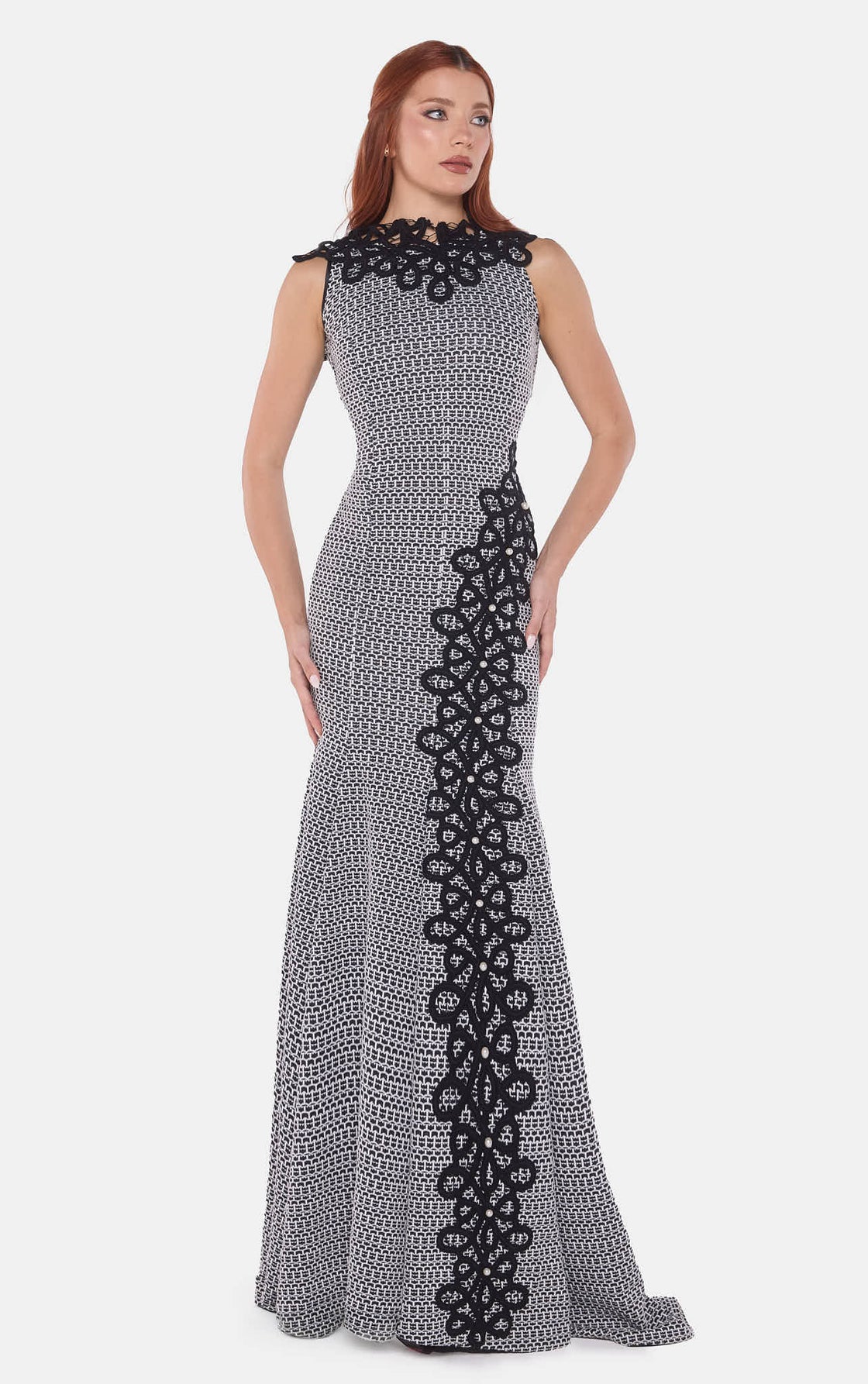 Black & Grey Lace Gown