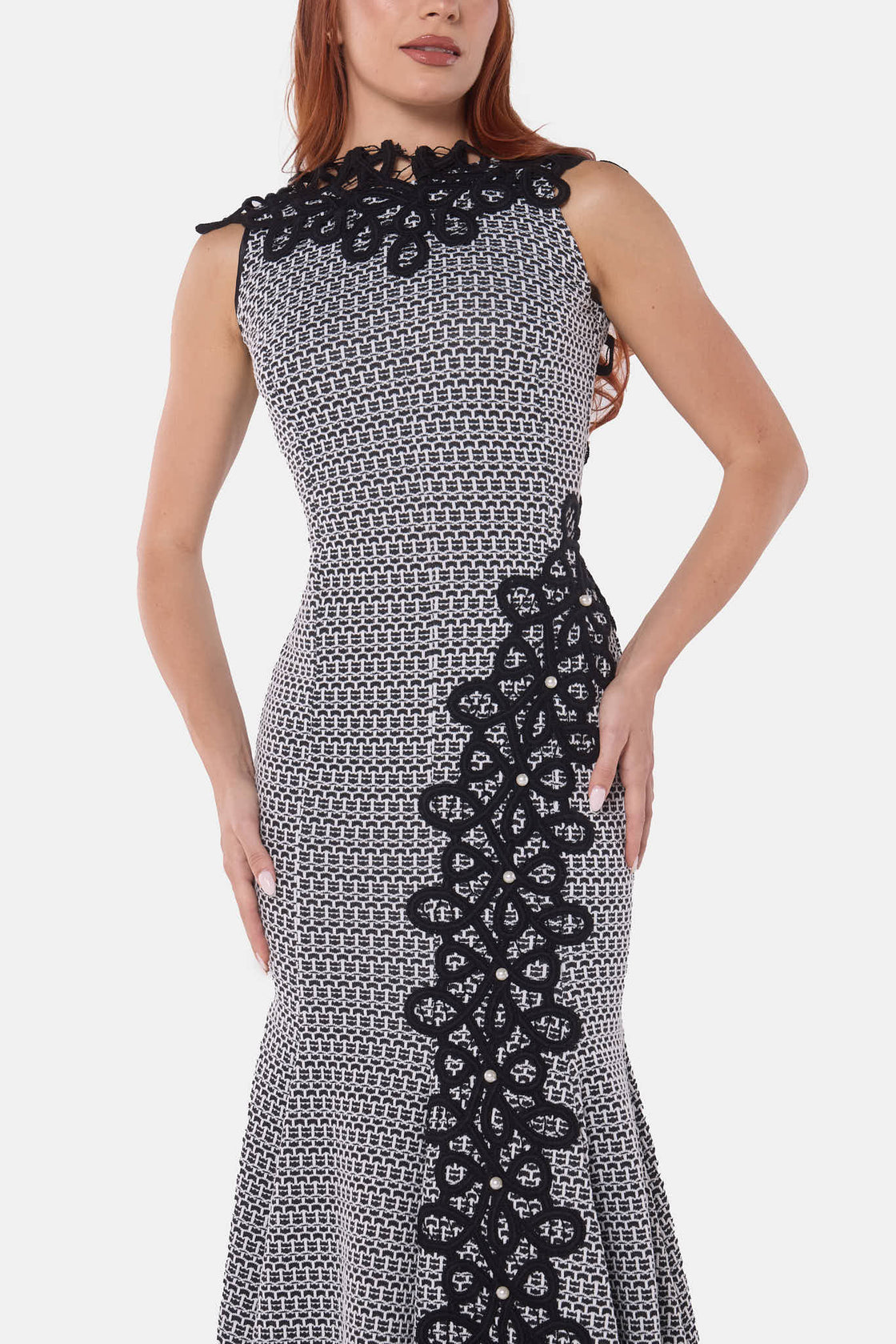 Black & Grey Lace Gown