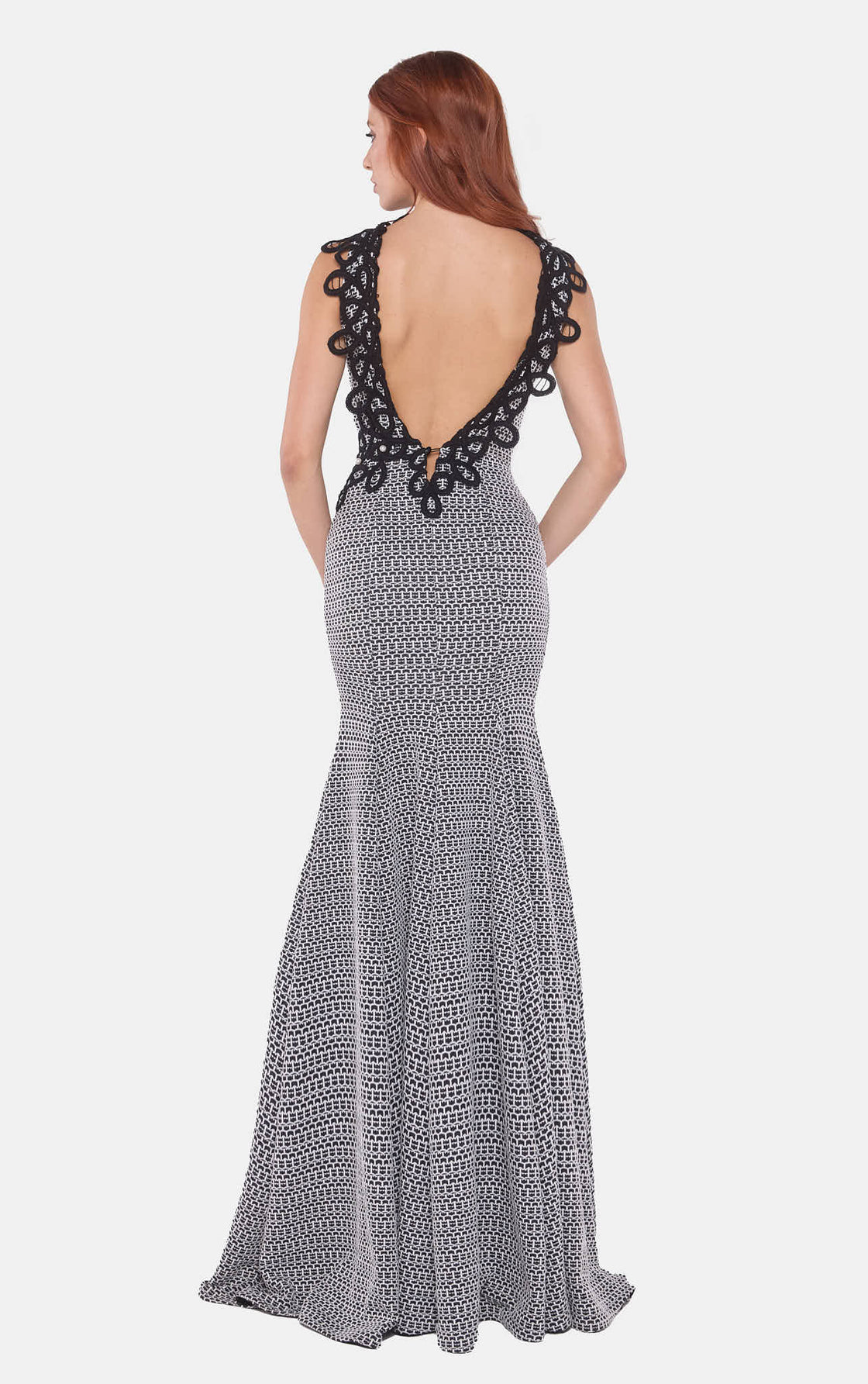 Black & Grey Lace Gown