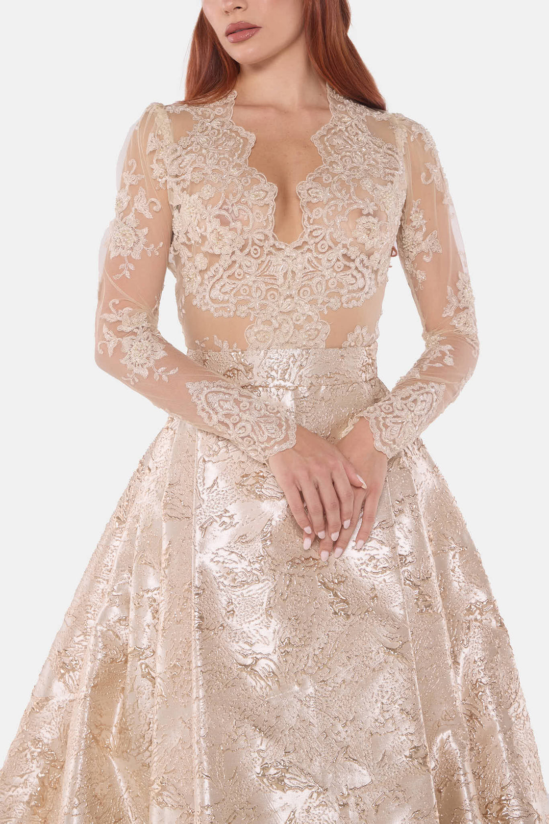 Champagne Lace & Jacquard Evening