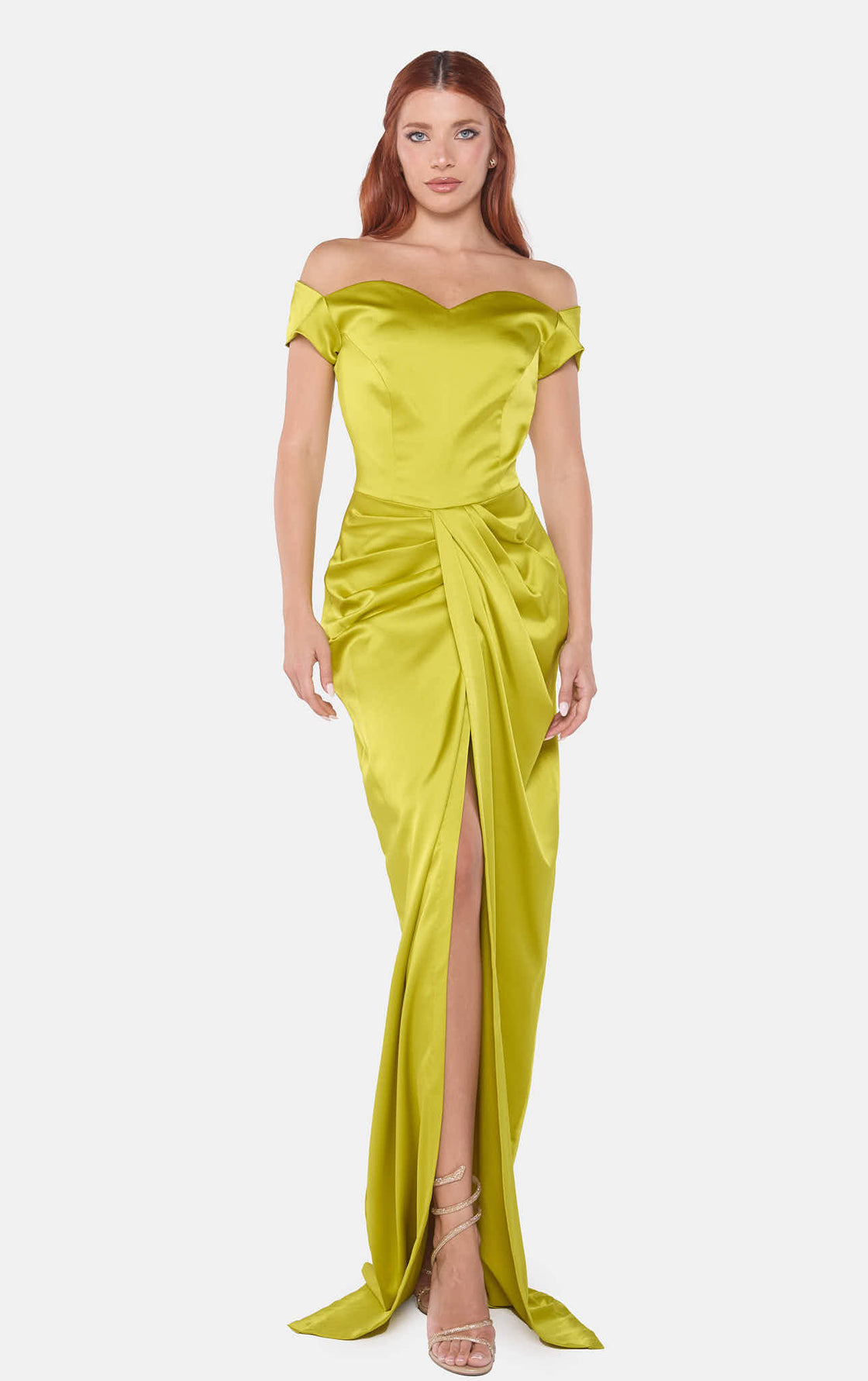Lime Satin Gown