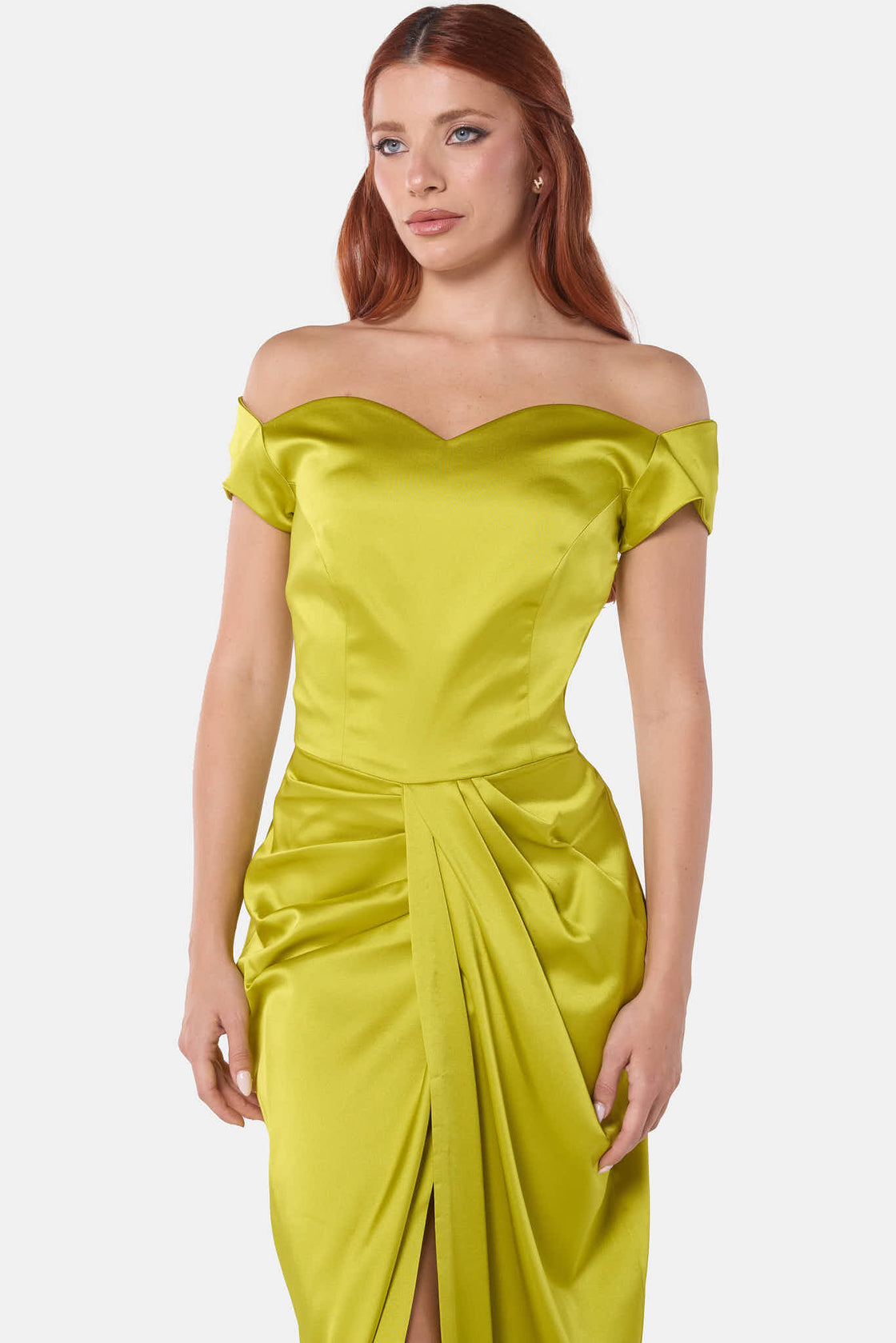 Lime Satin Gown
