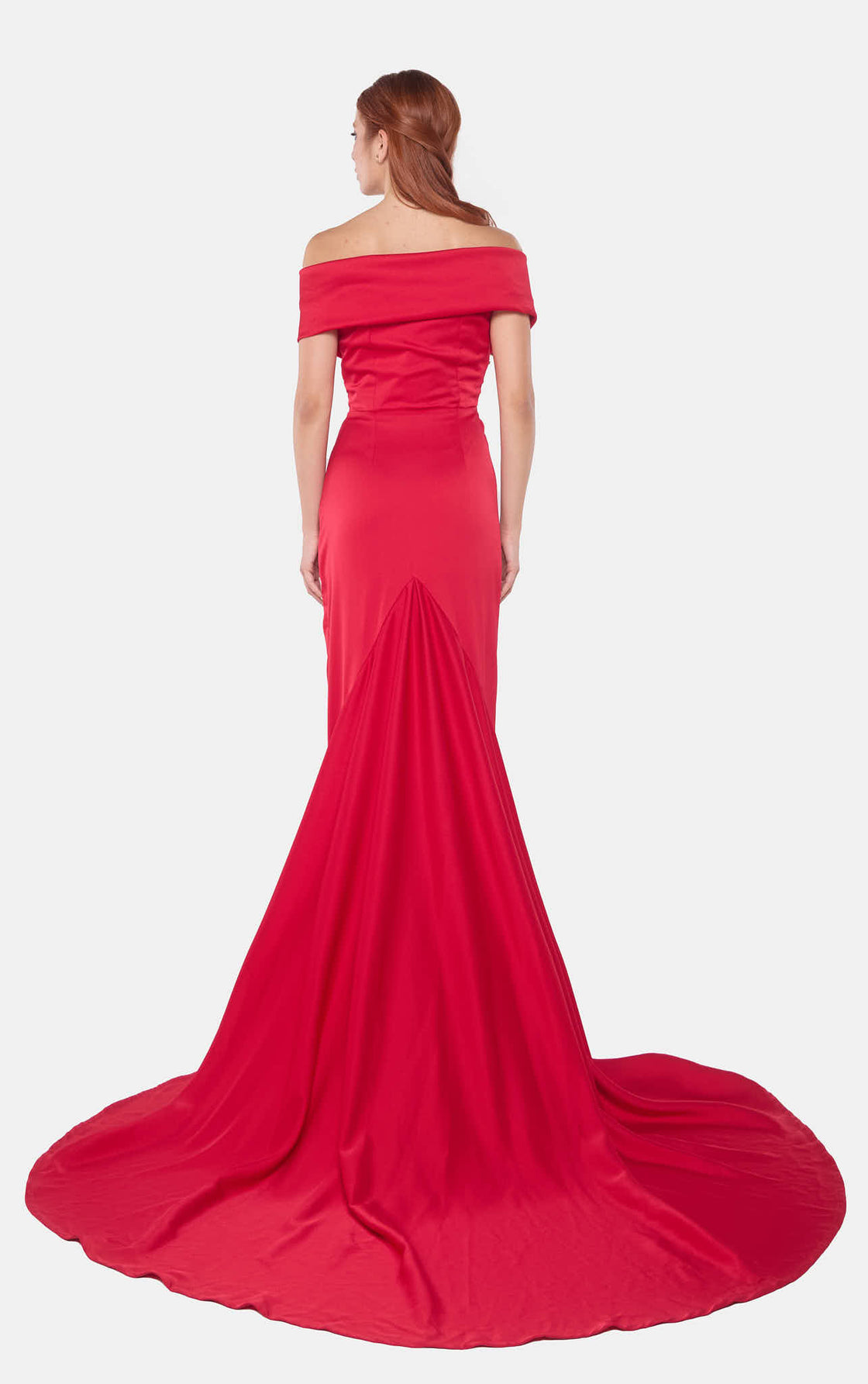 Red Off-Shoulder Gown